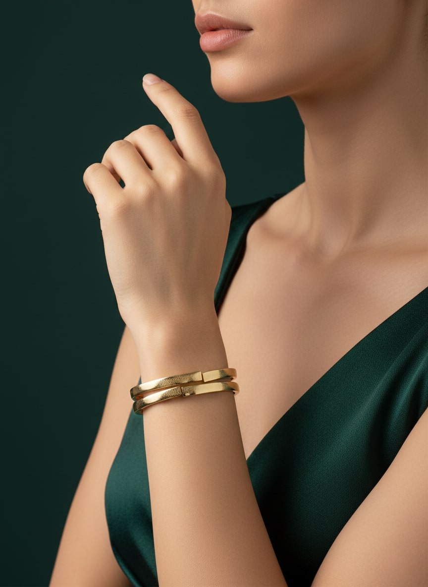 Premium Gold-Plated Bangle-Style Bracelet