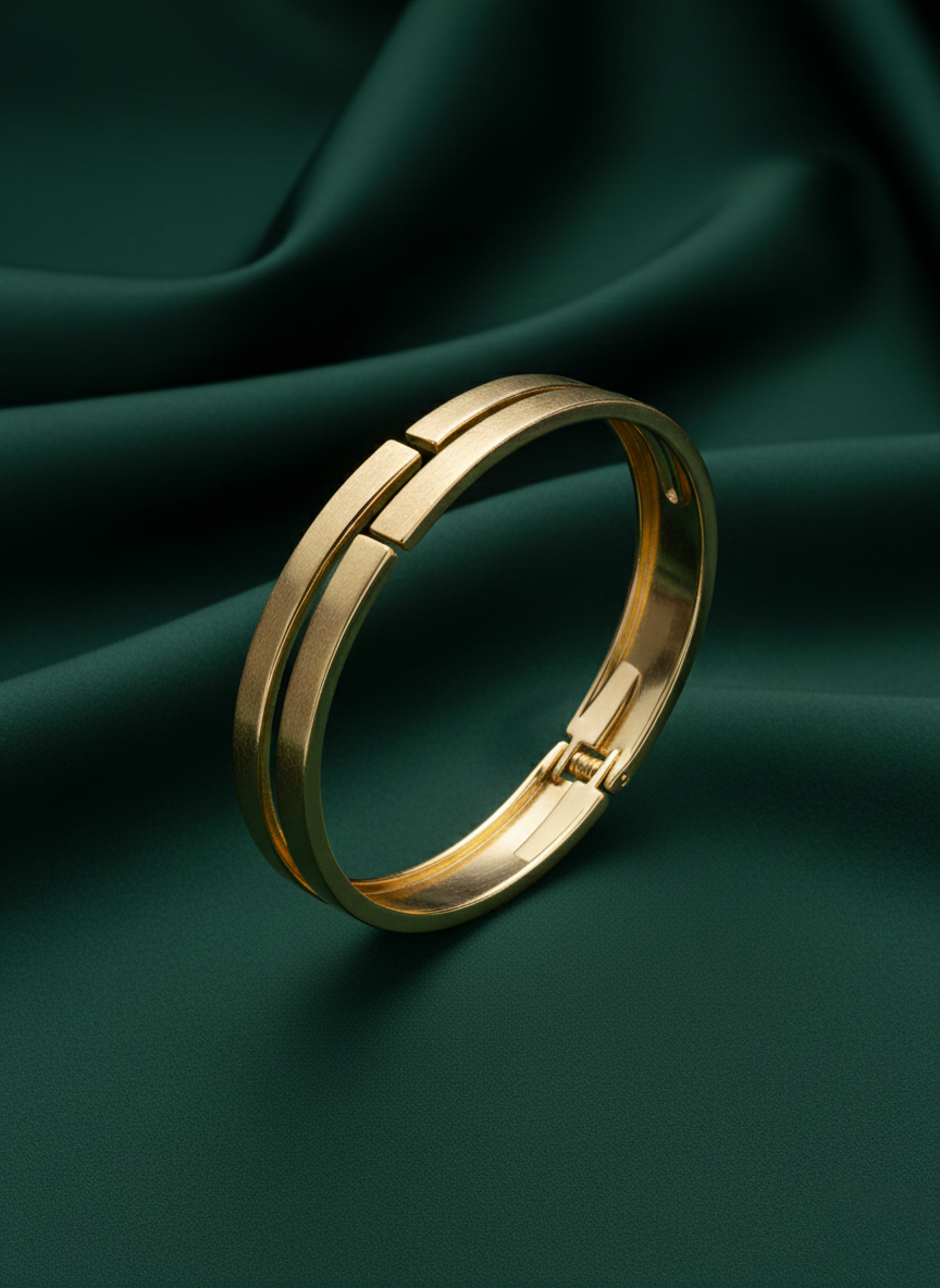 Premium Gold-Plated Bangle-Style Bracelet