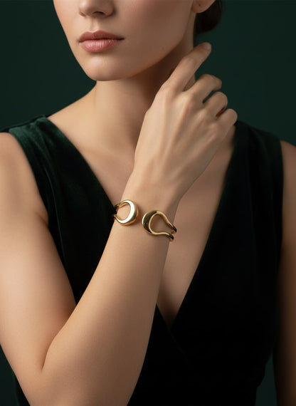 Golden Stylish Slip-On Bracelet
