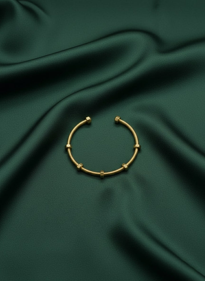 Fancy Gold Toned Cuff Bracelet
