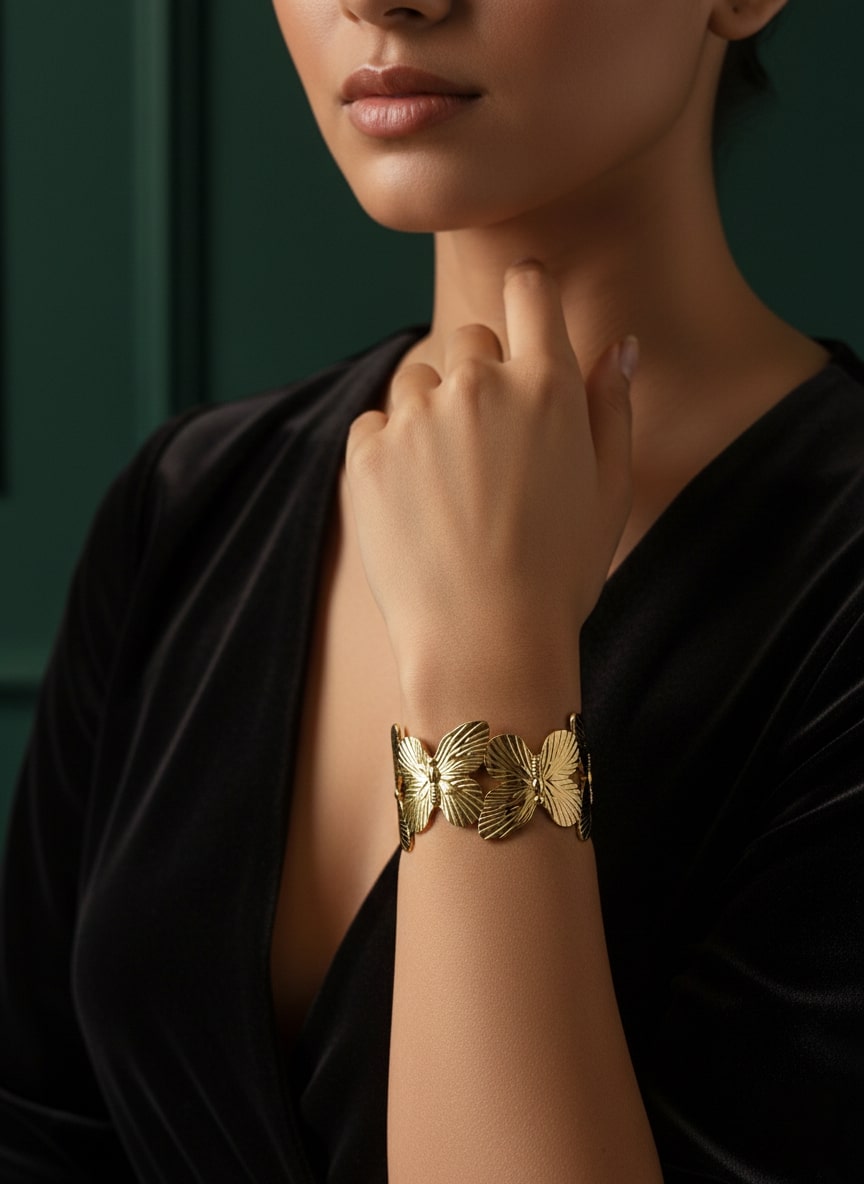 Beautiful Korean Butterfly Cuff Bracelet