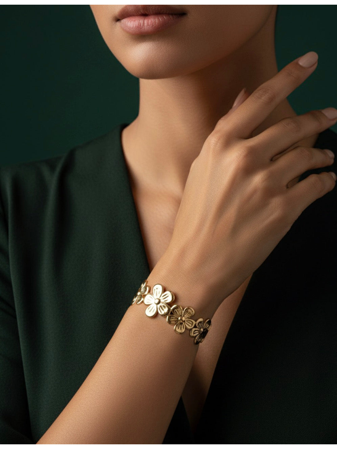 Beautiful Flower Slip-On Bracelet