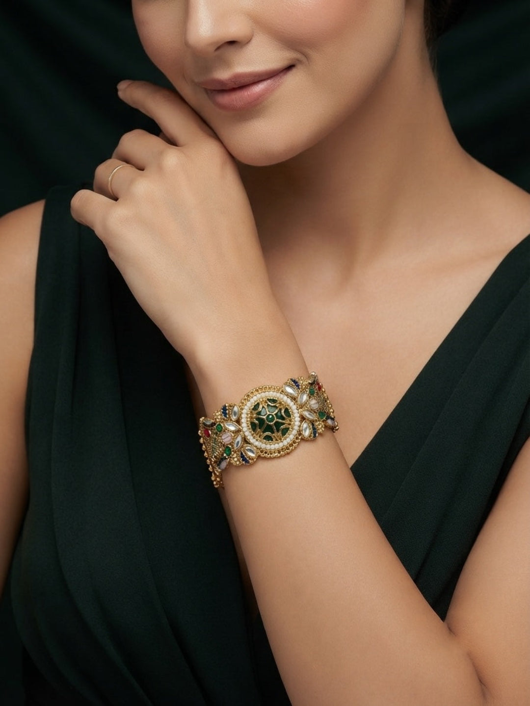 Gold Plated Fancy Diamod Trendy Bracelet