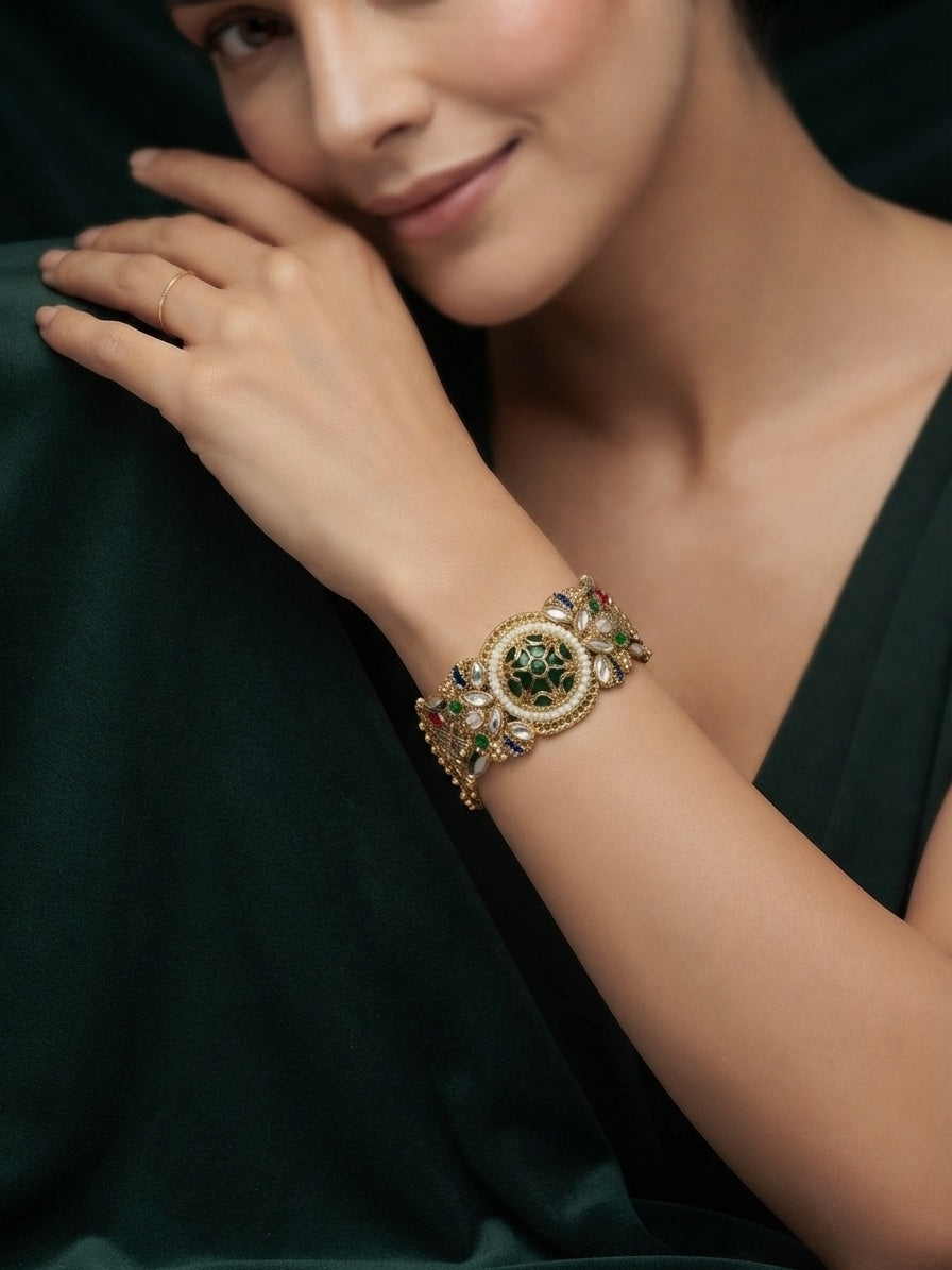 Gold Plated Fancy Diamod Trendy Bracelet
