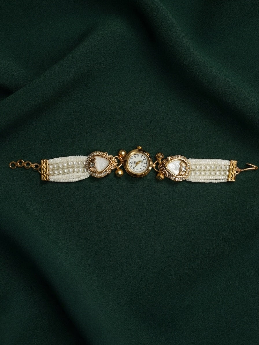 Gold Plated Fancy Diamod Watch Bracelet