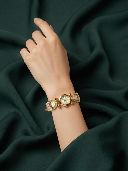 Gold Plated Fancy Diamod Watch Bracelet