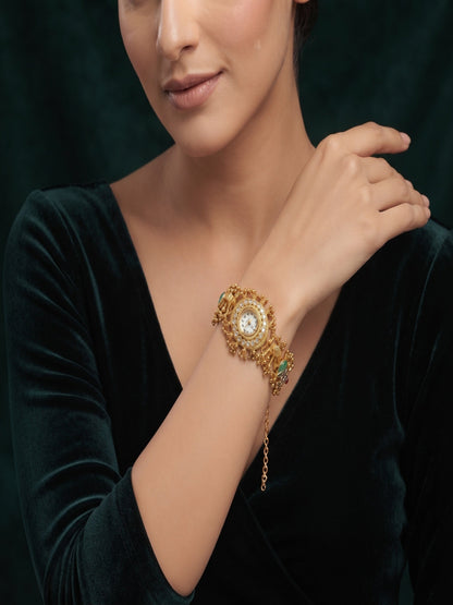 Gold Plated Fancy Diamod Trendy Watch Bracelet