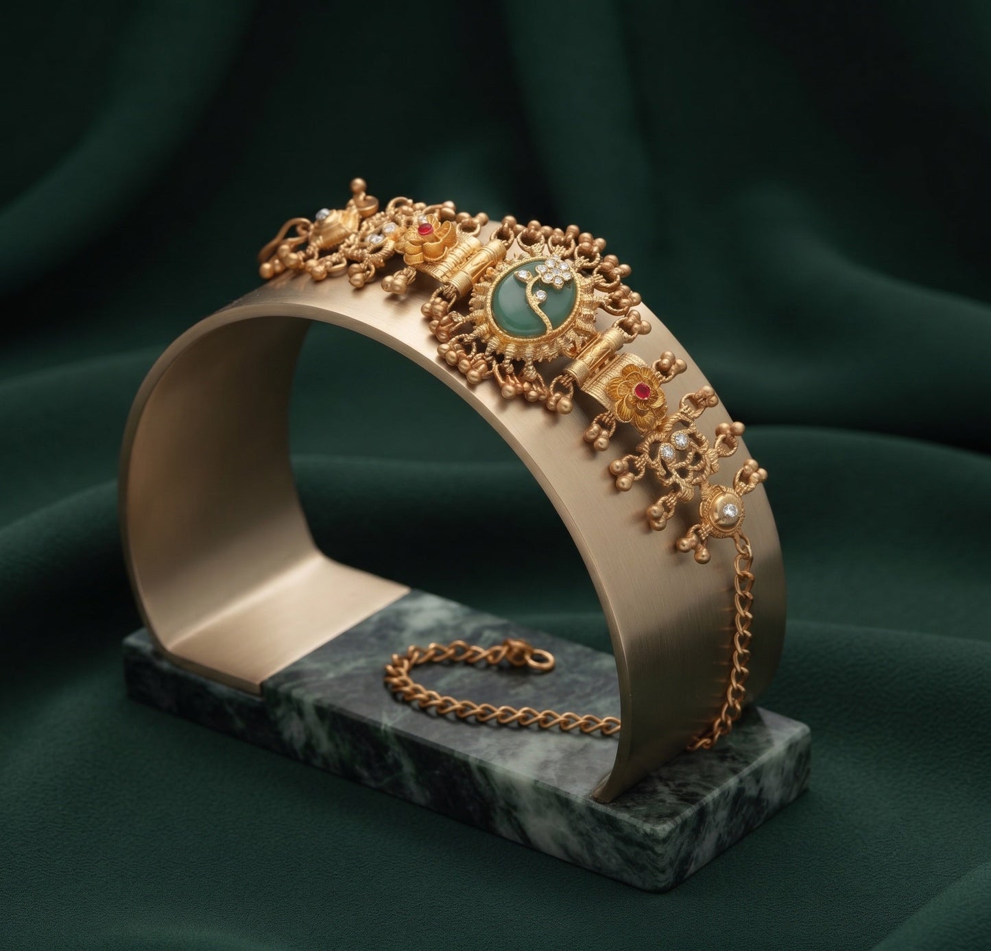 Gold Plated Fancy Diamod Trendy Bracelet
