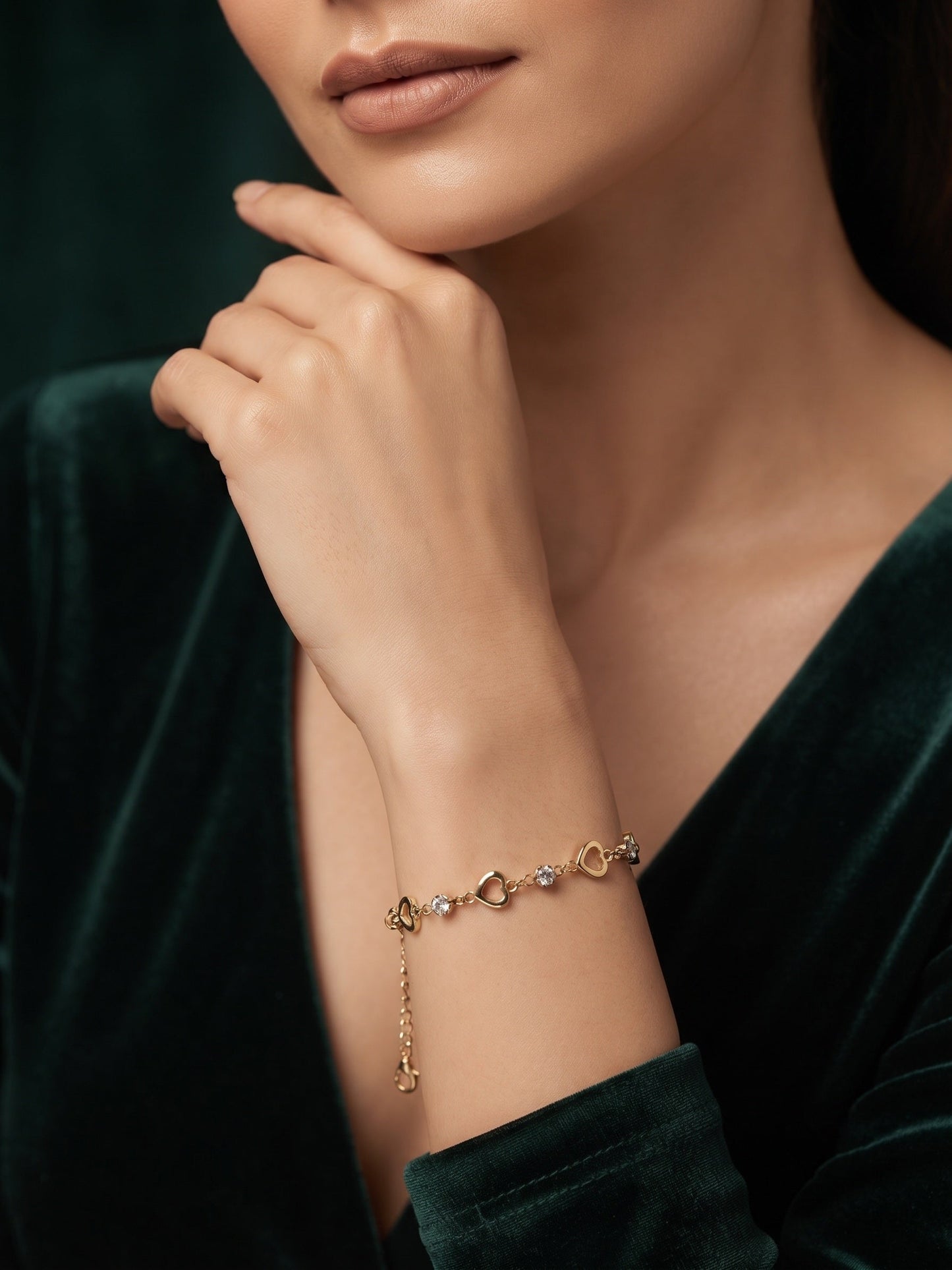 Gold Plated Fancy Diamod Trendy Bracelet