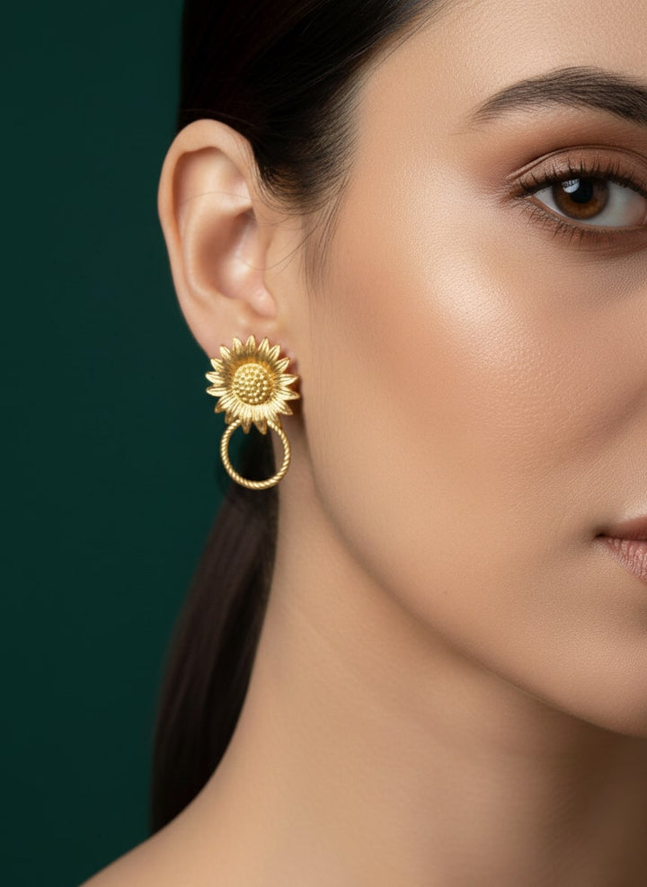 Beautiful Golden Classic Drop Earrings