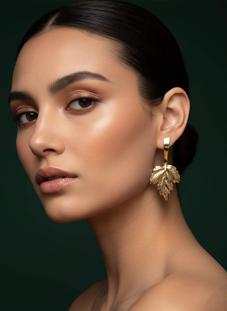 Leaf Shaped Clasic Drop Earrings