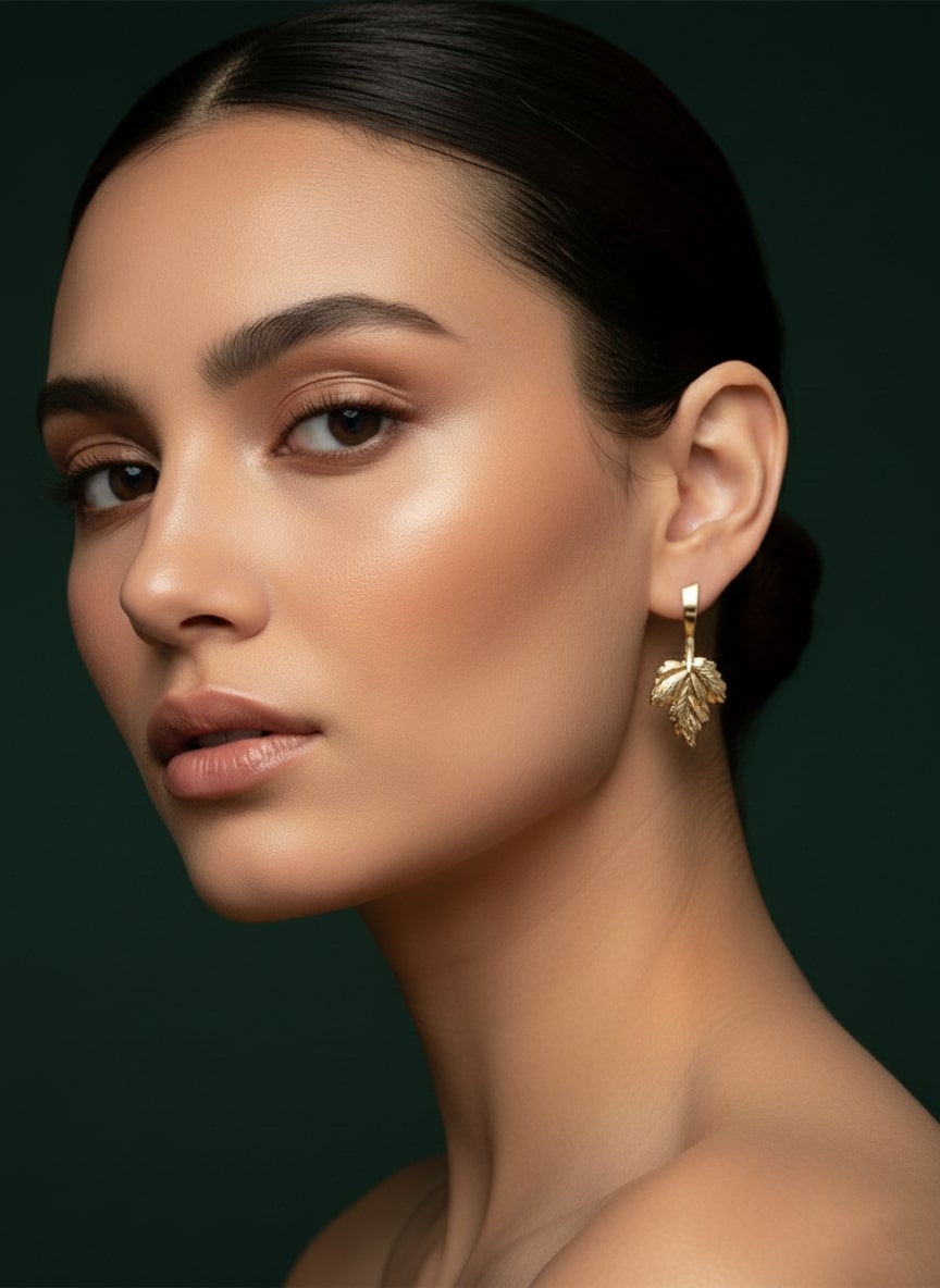 Leaf Shaped Clasic Drop Earrings