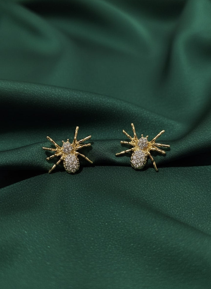 American Diamond Beaded Spider Studs Earrings
