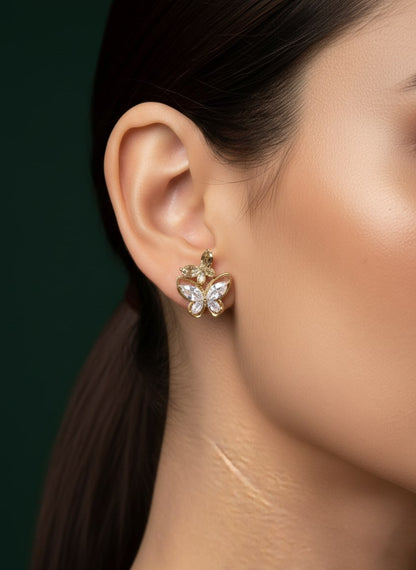 Artificial Little Diamond Butterfly Studs