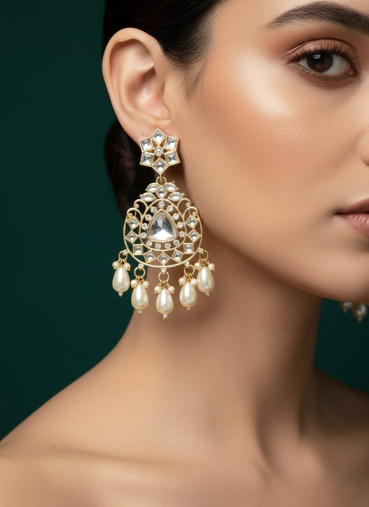 Beautiful Kundan &amp; Pearls Earrings