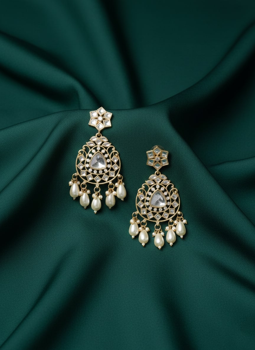 Beautiful Kundan &amp; Pearls Earrings