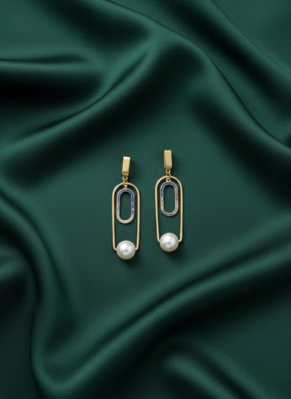 Elegant Pearls Beaded Hoop Earrings