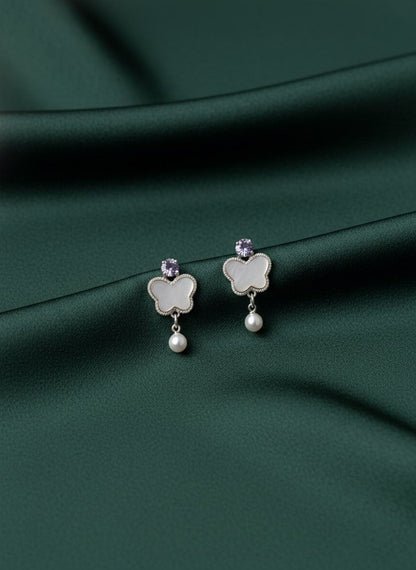 Butterfly Pearl & Beaded Studs