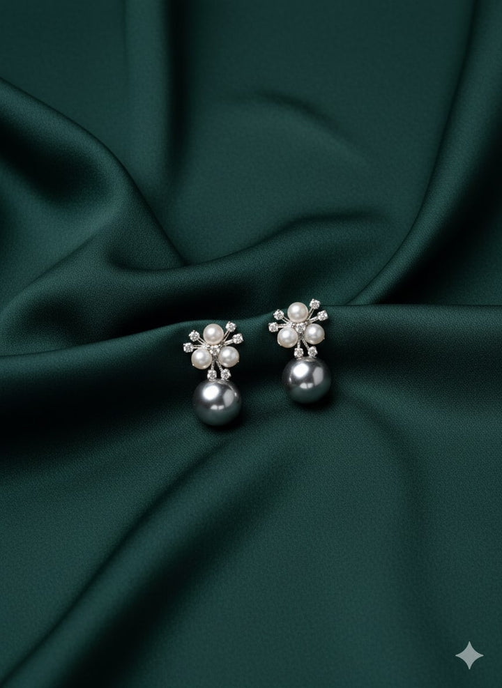Silver Plated Pearls &amp; Beaded Studs