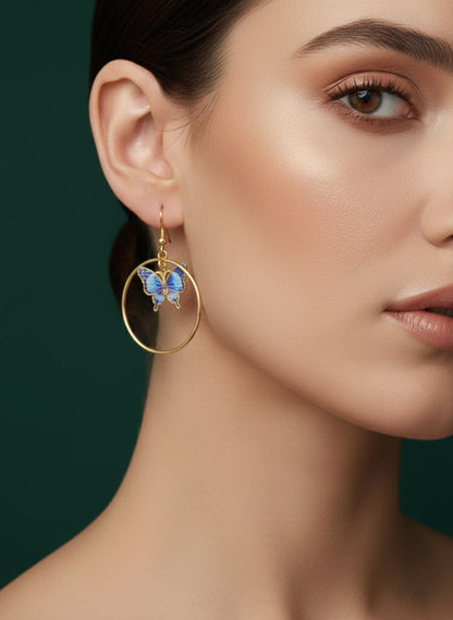 Fancy Ring with Beautiful Butterfly Earrings