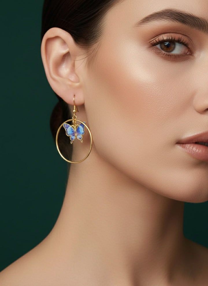 Fancy Ring with Beautiful Butterfly Earrings