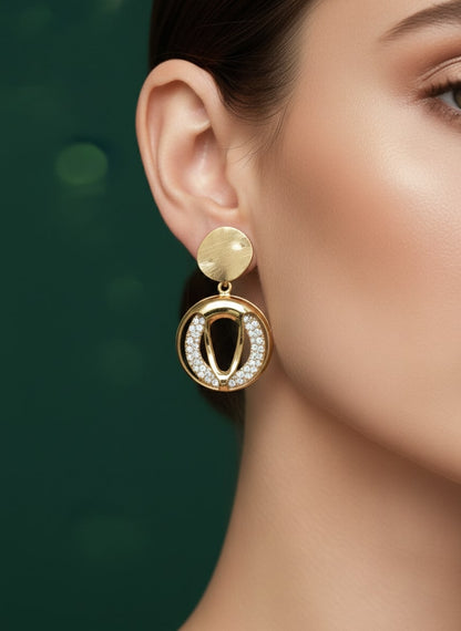 Unique Diamond Contemporary Drop Earrings