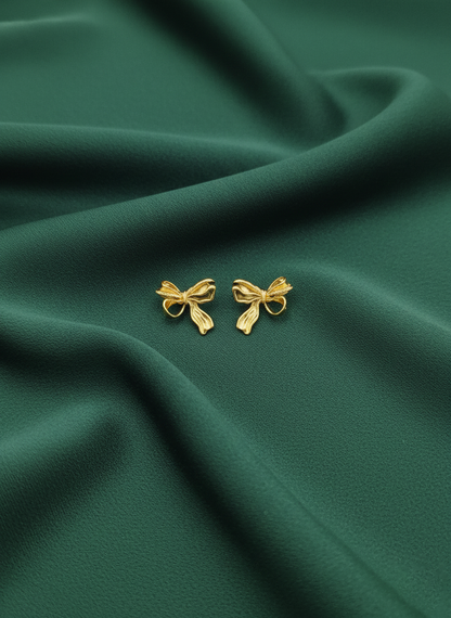Stylish Golden Bow Studs
