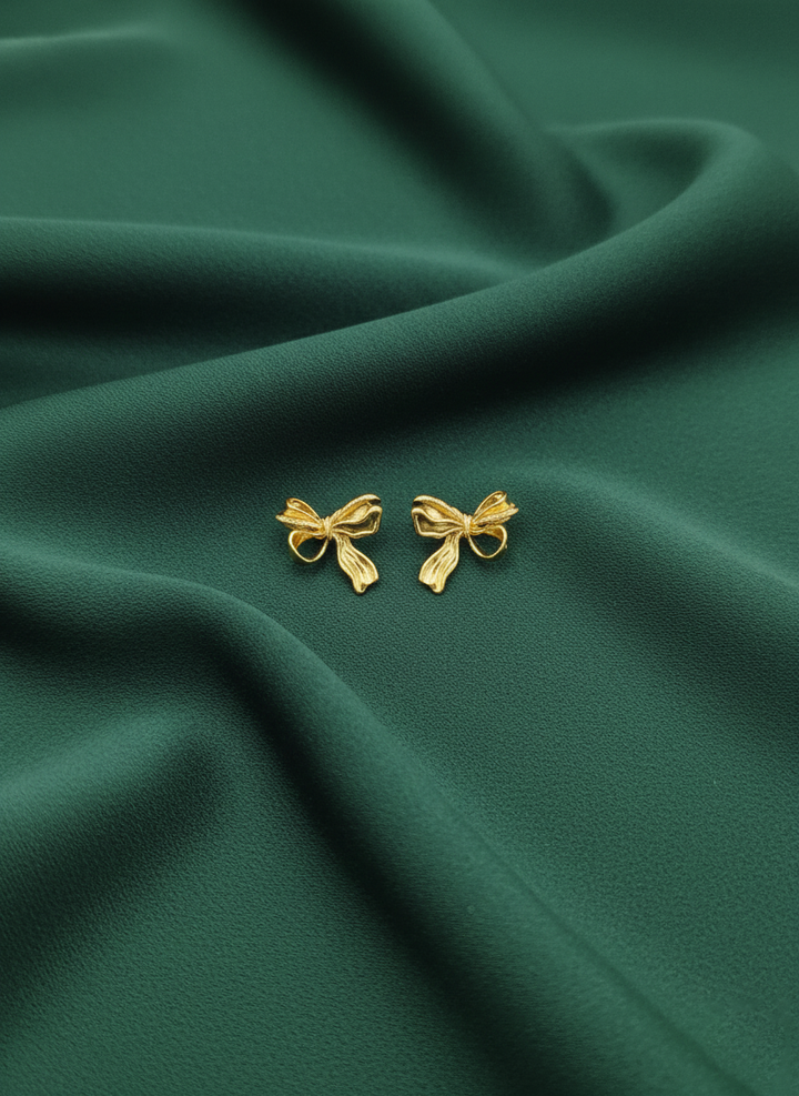 Stylish Golden Bow Studs