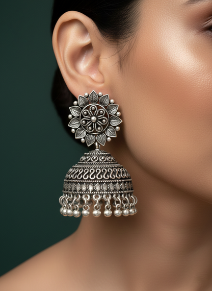 German Silver Jhumka Earring