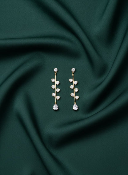 Diamond Teadrop Tassels Earrings