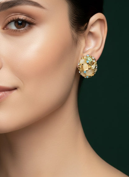 Multi Diamond & Beaded Studs