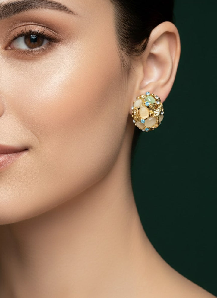 Multi Diamond &amp; Beaded Studs