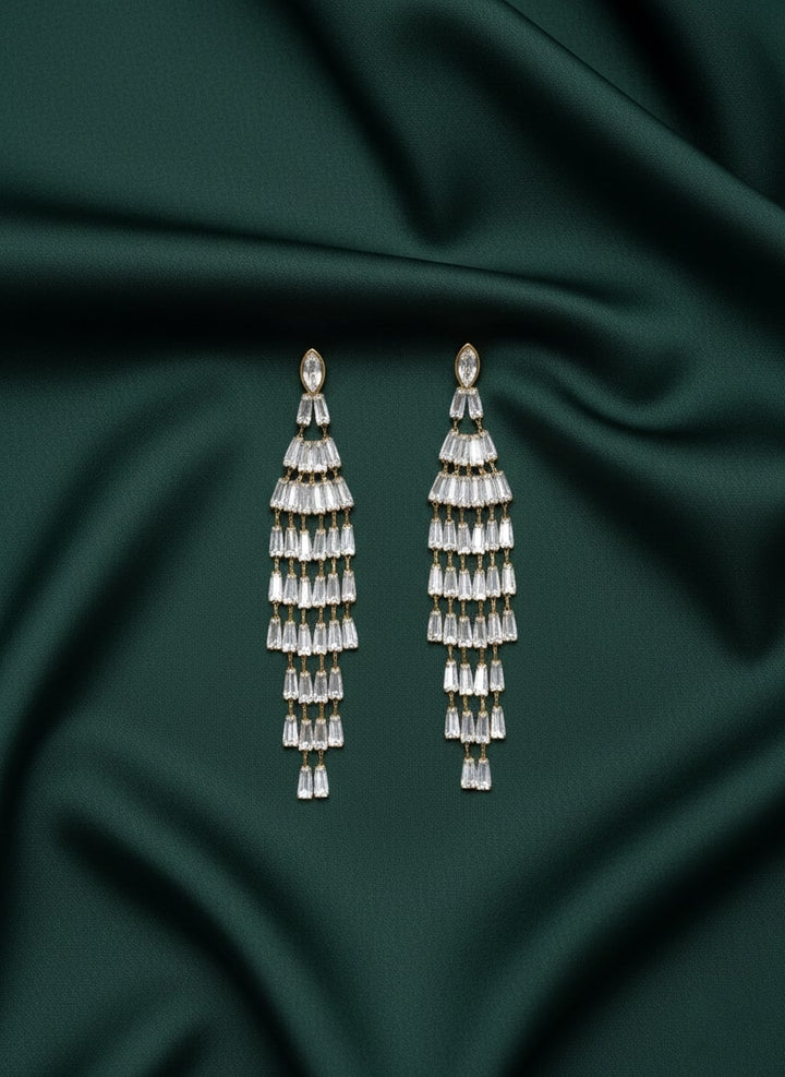 American Diamond Tassels Earrings