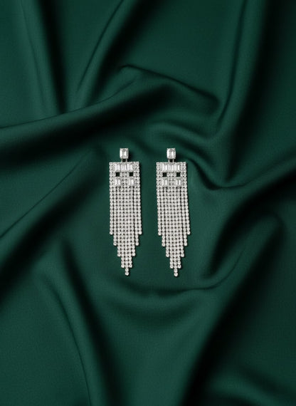 American Diamond Tassels Earrings