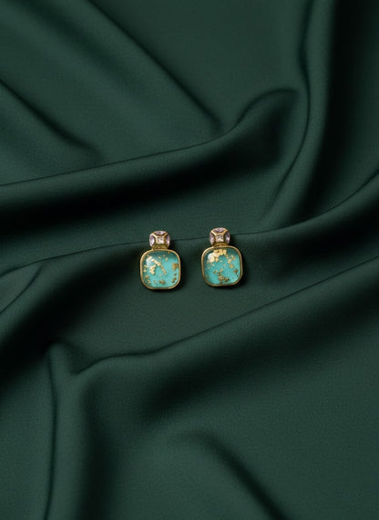 Beautiful Green Korean Style Drop Earrings