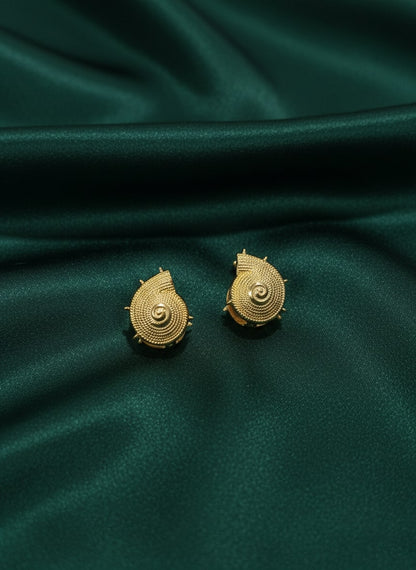 Golden Snail Design Studs
