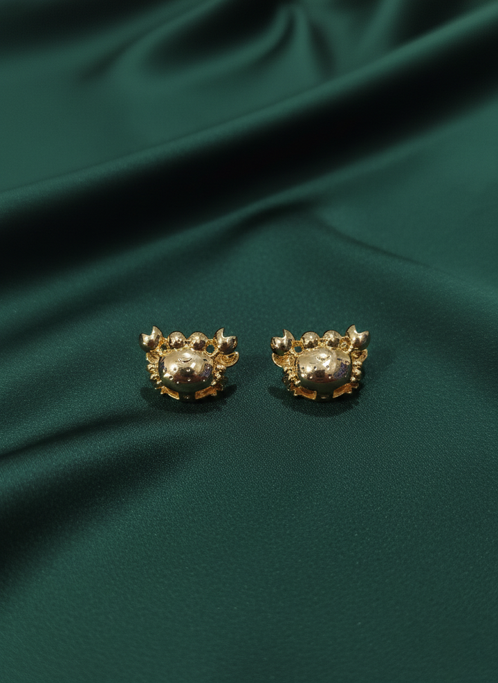 Unique Crab-Shaped Golden Studs
