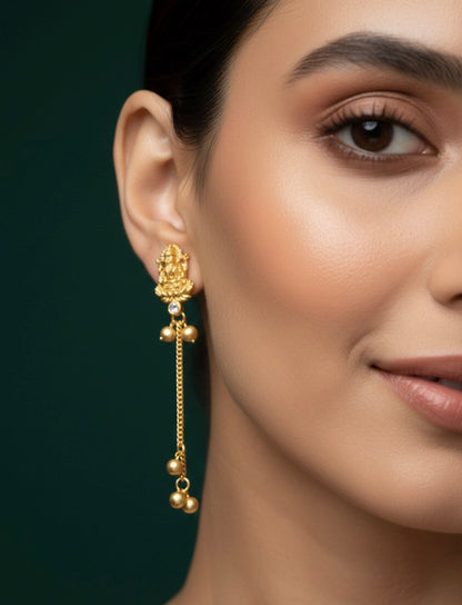 Women Gold Plated Long Chain Earing