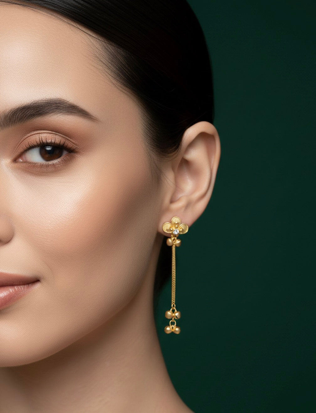 Women Gold Contemproary Long Chain Earing