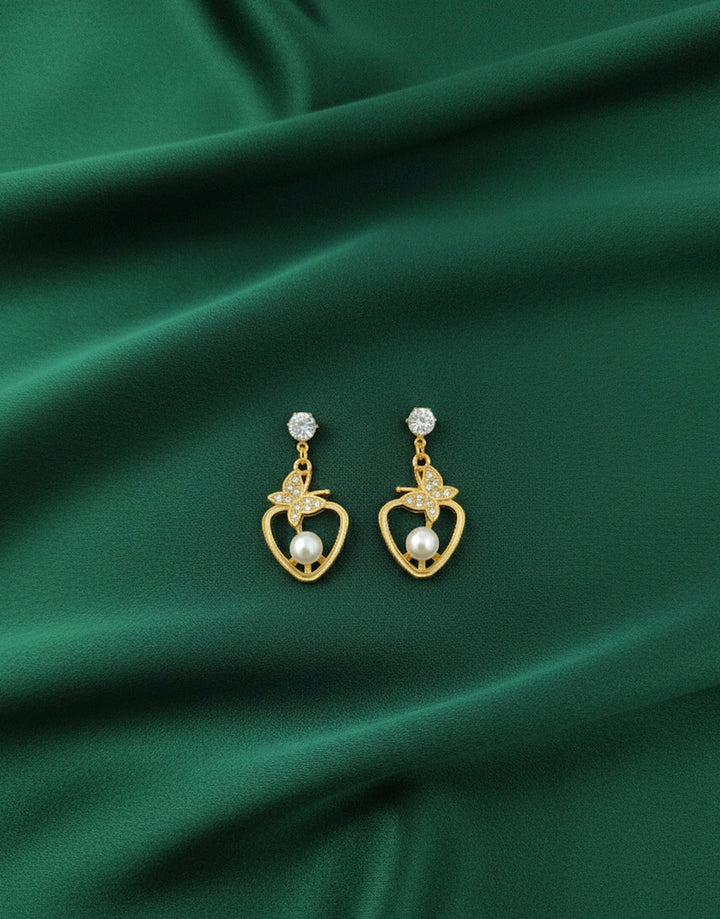 Fancy Diamond &amp; Pearls Drop Earrings