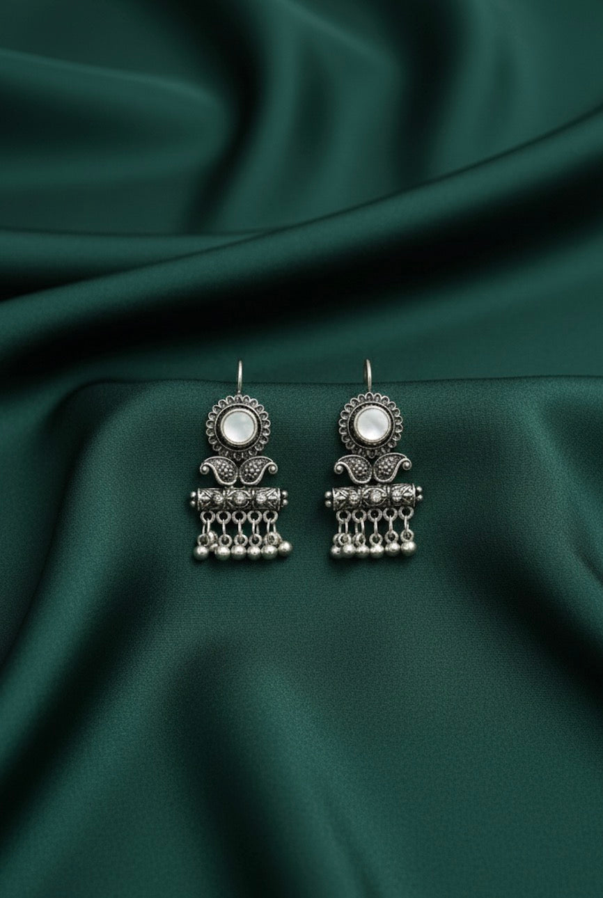 German Silver Ethnic Earrings