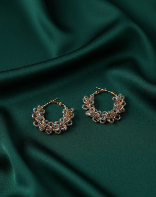 Artificial Multicolor Beaded Hoops