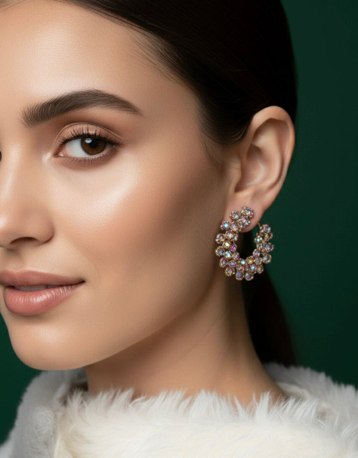 Artificial Multicolor Beaded Hoops