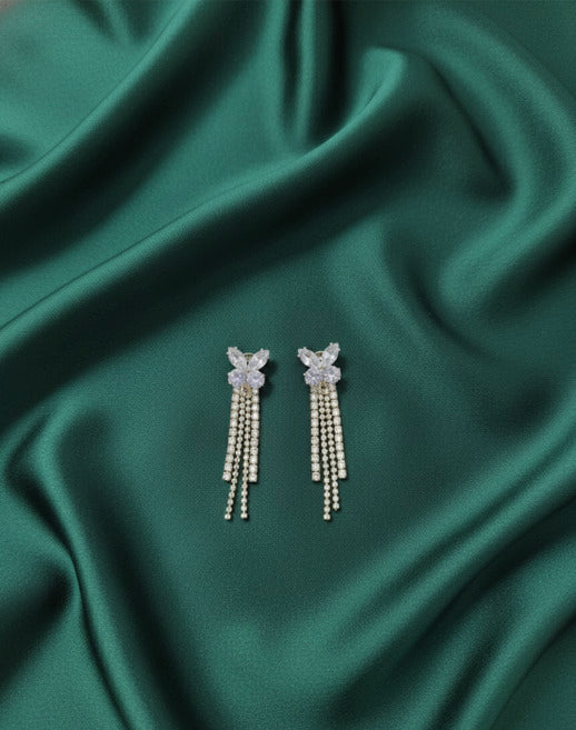 Beautiful Diamond Tassels Earrings