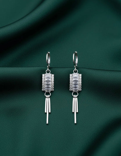 Silver Plated Trendy Tassels Hoop