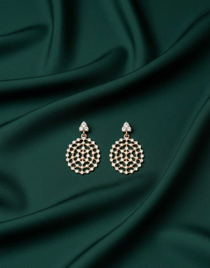 Artificial Beaded Round Shaped Drop Earrings