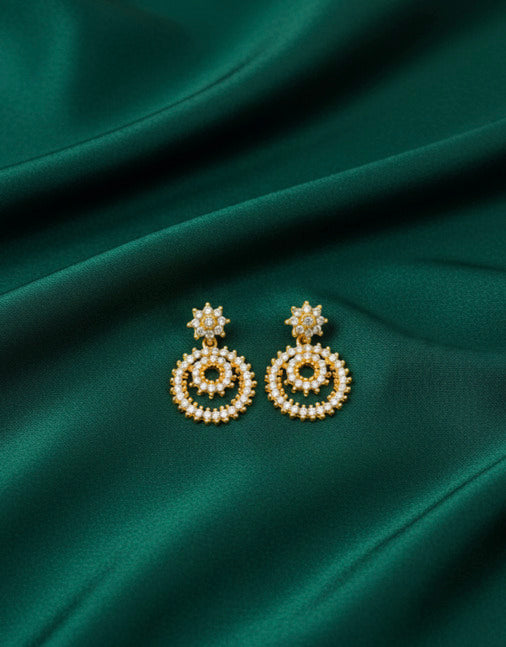 Gold Plated American Diamond Earrings