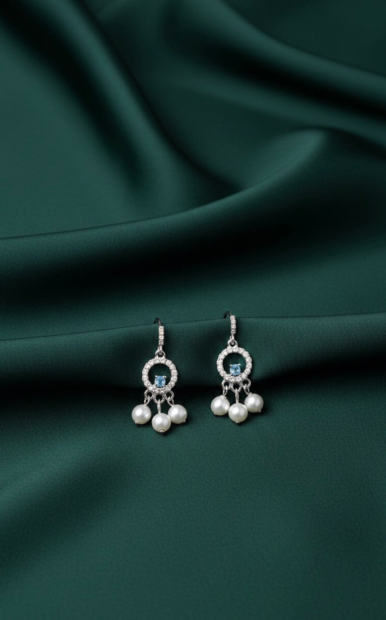 Artificial Diamond & Beaded Earrings