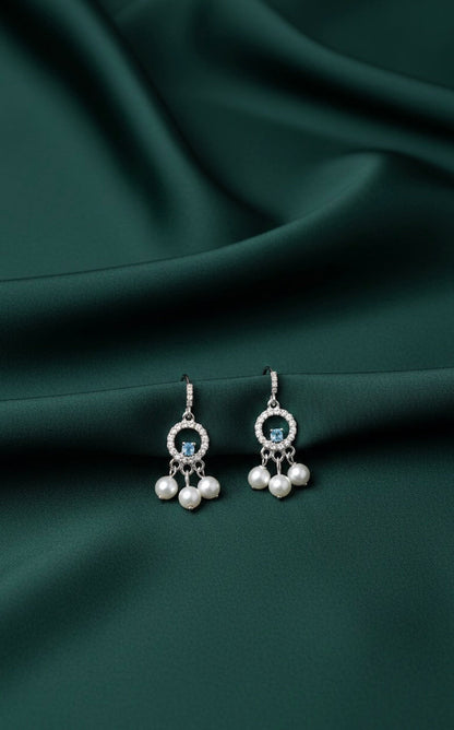 Artificial Diamond & Beaded Earrings