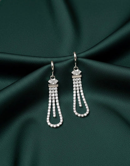American Diamond Tassels Earrings